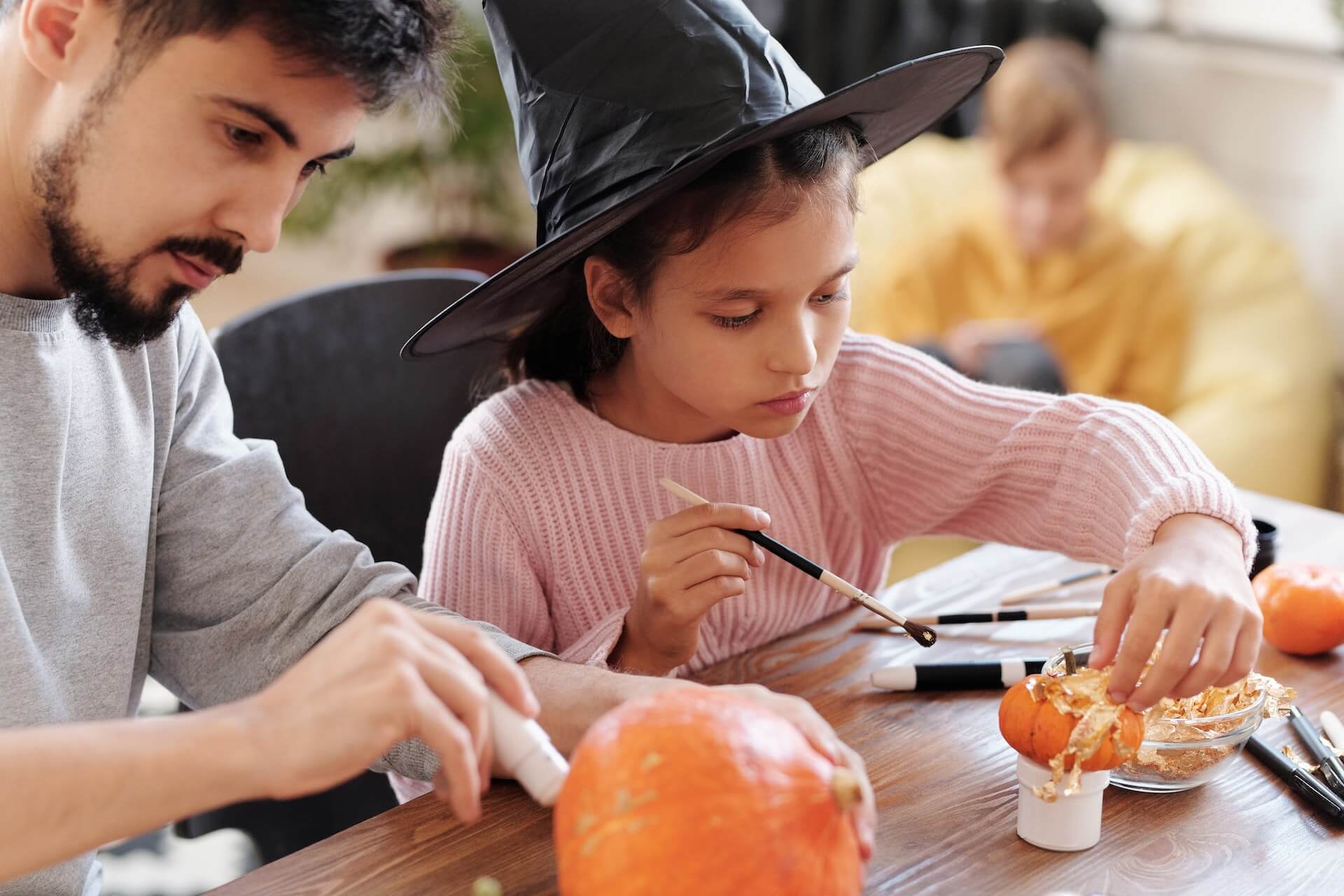 A Family Preparing for Halloween Celebrations