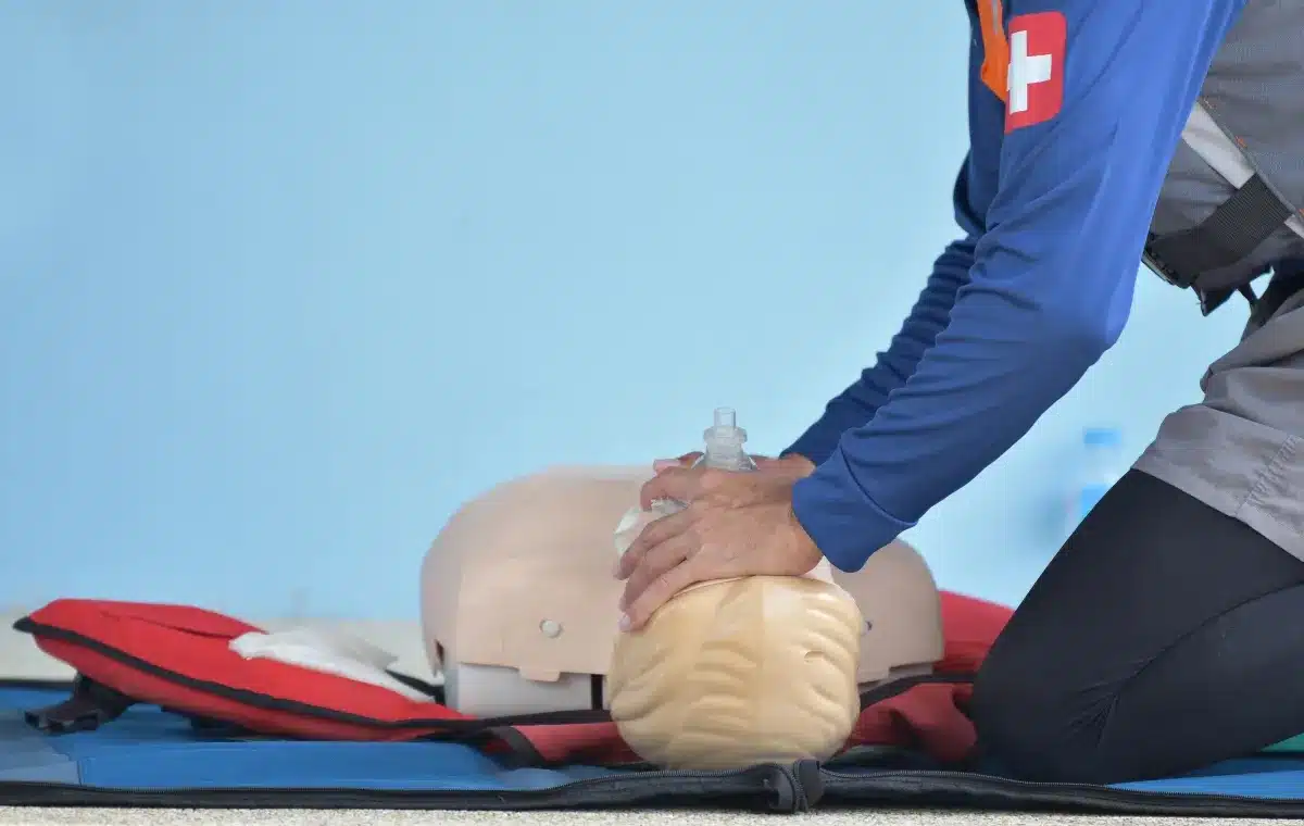 A Person Taking Part in CPR and Basic Life Support Class